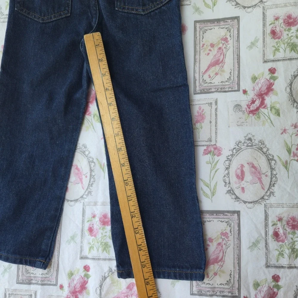 Wrangler Boys Blue Denim Jeans 5T Adjustable Waist 100% Cotton 9ERTFHB Dark Wash